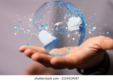 An illustration of technology global digital earth futuristic background