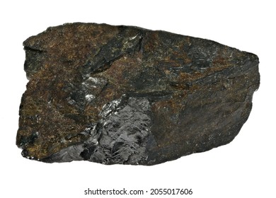 Ilmenite (titanium Ore) From Froland, Norway Isolated On White Background