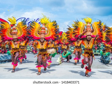 ILOILO , PHILIPPINES - JAN 27 : Participants in the Dinagyang Festival in Iloilo Philippines on January 27 2019. The Dinagyang is religious and cultural ennuel festival 
