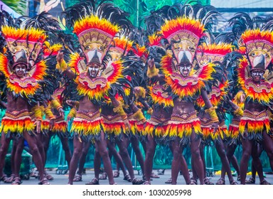 ILOILO , PHILIPPINES - JAN 28 : Participants in the Dinagyang Festival in Iloilo Philippines on January 28 2018. The Dinagyang is religious and cultural festival that honor the Santo Nino
 