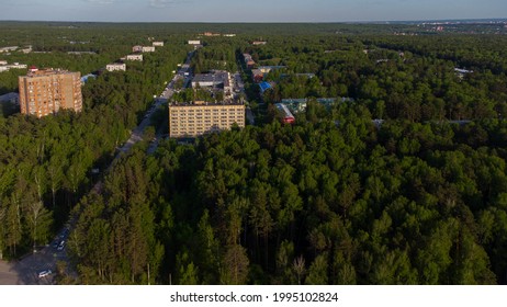 Ilyich Street In Novosibirsk Akademgorodok In Summer From A Height