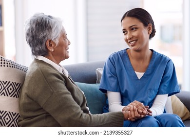 Im here to lend my support whenever you need. Shot of a young nurse chatting to a senior woman in a retirement home. - Powered by Shutterstock