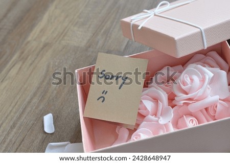 im sorry write - card  between roses