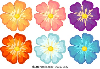 Illustration of a collection of isolated flowers - EPS VECTOR format also available in my portfolio.