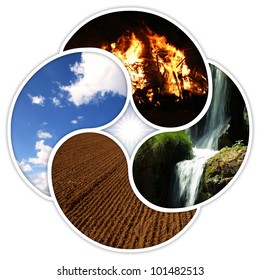 自然の 4 つの要素: 火、水、土、空気