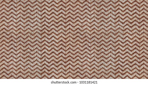 Fondo de textura de patrón sin costuras textil de onda de forma de triángulo blanco marrón. Triángulo repetitivo patrón textil textura ondulada. Fondo en zig-zag