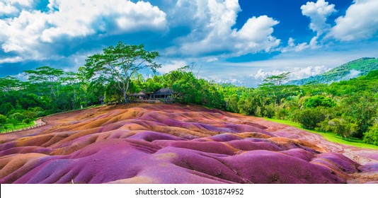 Tierra de siete colores en Chamarel, Isla Mauricio, África
