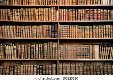Libros antiguos en la Biblioteca de Viena.