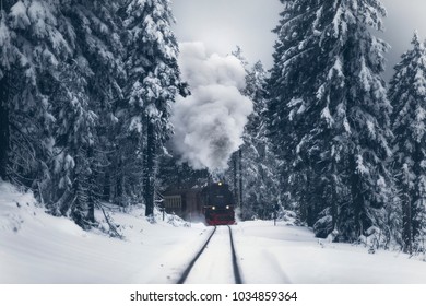 ドイツのハルツ国立公園の蒸気機関車