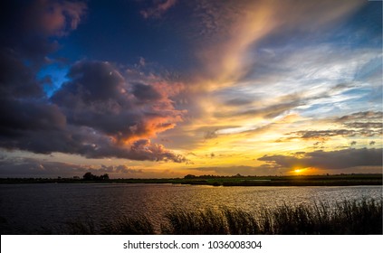 Sun cloud, sunset sky background