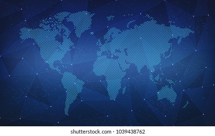 Bản đồ thế giới liên kết nền kỹ thuật số