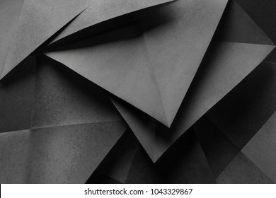 Macro foto van papier gevouwen in geometrische vormen, driedimensionaal effect, abstracte achtergrond