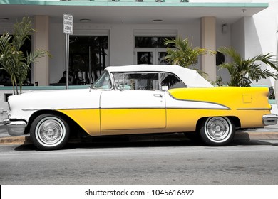 Miami Ocean Drive, South Beach, Art Deco, Classic Car, Vinage, 