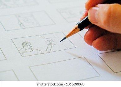hand drawing storyboard idea
