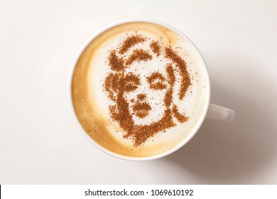 Kaffee Cappuccino Bild einer Frau