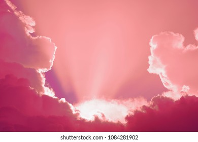 Nubes color salmón, arte y fantasía con nubes, rosa suave