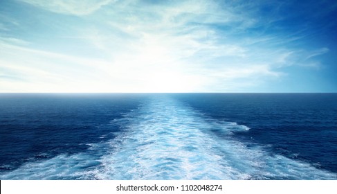ship sailing waves