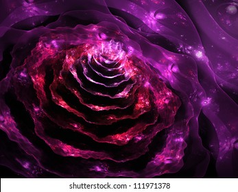Beautiful and romantic flower, modern fractal art design