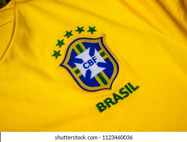 Brazil football team logo Royalty Free Vector Image