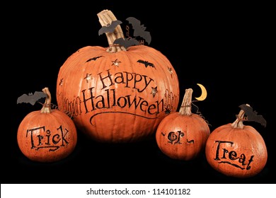 Happy Halloween, trick or treat, pumpkin display