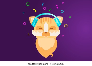 Search: blue cat with headphones Logo Vectors Free Download