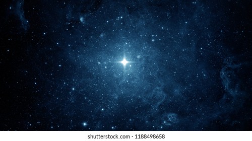 Mooie nachtelijke hemel, ster in de ruimte. Collage op ruimte, wetenschap en onderwijspunten. Elementen van deze afbeelding geleverd door NASA.