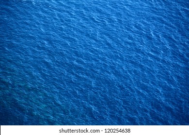 Blauw zeeoppervlak met golven