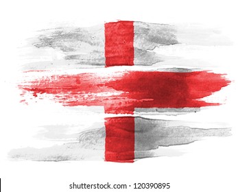 Engelse vlag geschilderd op wit papier met waterverf