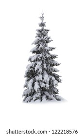 Árbol de Navidad - aislado sobre fondo blanco.