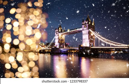sneeuwt in Londen, VK - winter in de stad