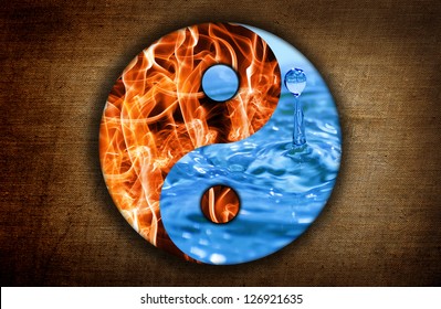 水と火。調和の陰と陽のシンボル