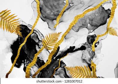 Nubes abstractas -ART. Belleza lujosa. Inspirado en el cielo, así como en el vapor y el humo. Creatividad transparente. Los colores de la tinta son increíblemente brillantes, luminosos, translúcidos y fluidos. Arte y oro.
