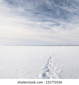 氷の砂漠の冬の風景