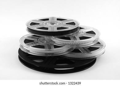 Filmspoelen met film. Nuttig voor film- of bioscoopconcept