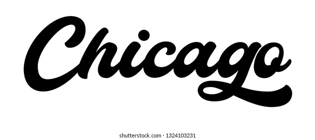 Chicago Text Lettering Vector, Chicago, Black, Text PNG and Vector