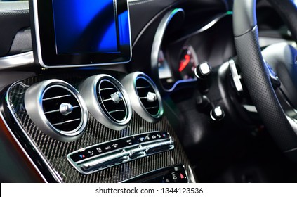 car ventilation system and air conditioning - details and controls of modern car.