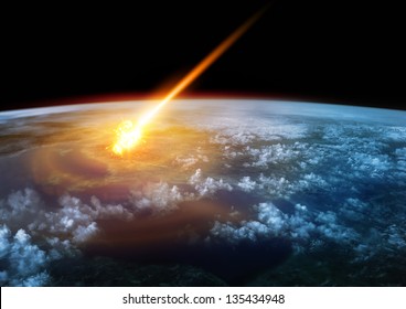 Dünya atmosferine girerken parlayan bir meteor