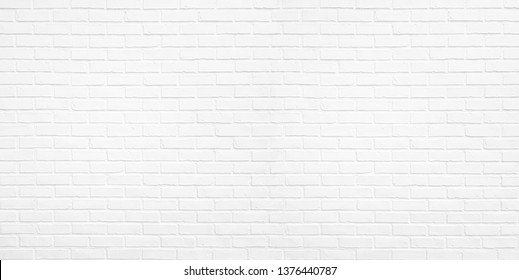Textura de pared de ladrillo blanco abstracto para fondo de patrón. imagen panorámica amplia.