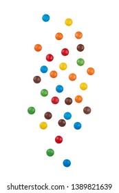 colorful chocolate buttons isolated on a white background