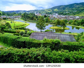 Landschap van Silvia Cauca, een gemeente van Cauca, Colombia. De naam van het meer is Chiman