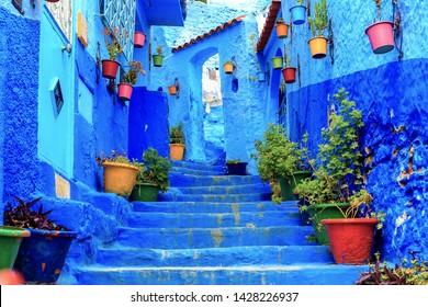 Chefchaouen, una ciutat amb cases pintades de blau. Una ciutat amb carrers estrets, bonics i blaus. Chefchaouen, Marroc, Àfrica