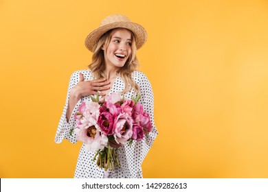 Beautiful woman in beautiful dress sitting on flower tree with full ...