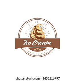 Ice Cream in a Circle Logo PNG Vector (AI) Free Download