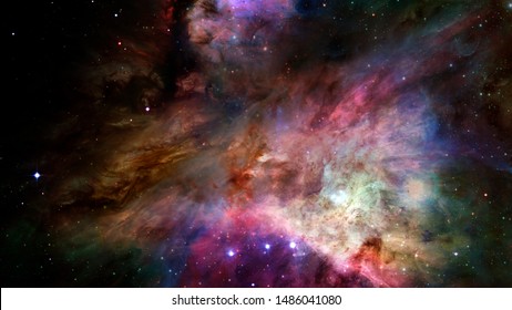 High definition star field, colorful night sky space. Nebula and galaxies in space. Astronomy concept background. Elements of this image furnished by NASA