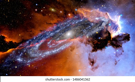 High definition star field, colorful night sky space. Nebula and galaxies in space. Astronomy concept background. Elements of this image furnished by NASA
