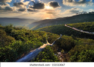 Uitzicht vanaf een berg in Israël