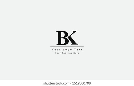 Bk logo monogram with ribbon style circle rounded design template wall  mural • murals type, geometric, white | myloview.com