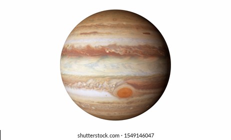 Jupiter geïsoleerd op een witte achtergrond. Elementen van deze afbeelding zijn geleverd door NASA.