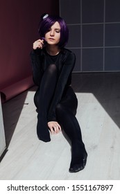 mor saçlı moda kadın anime Japonya cosplay