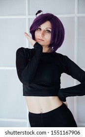 mor saçlı moda kadın anime Japonya cosplay